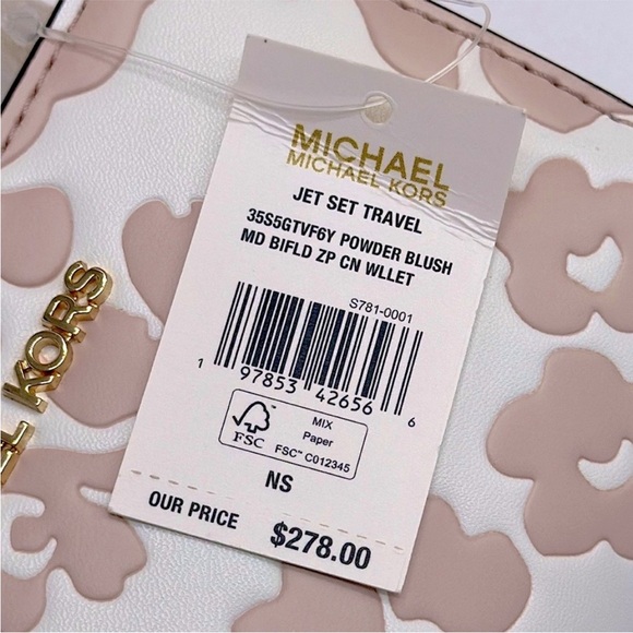 Michael Kors Pink and White Floral Wallet - Picture 16 of 16